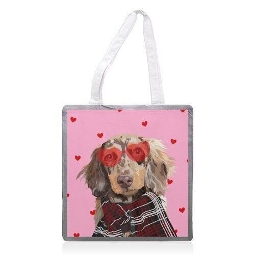 Tote bags 'Valentine's sausage dog heart