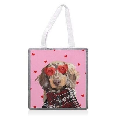 Bolsas tote 'Corazón de perro salchicha de San Valentín