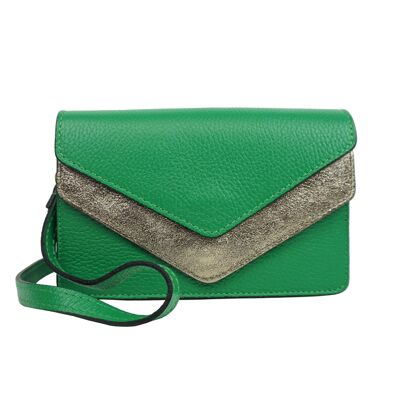 Timéo leather shoulder bag Green