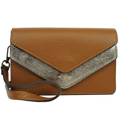 Timéo leather shoulder bag Camel