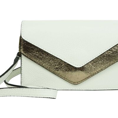 Bolso bandolera Timéo de piel Blanco