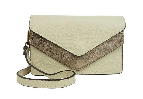 Sac bandoulière en cuir Timéo Beige