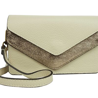 Sac bandoulière en cuir Timéo Beige