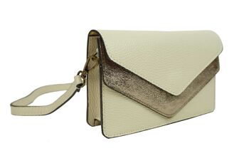 Sac bandoulière en cuir Timéo Beige 2