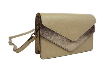 Sac bandoulière en cuir Timéo Taupe 2