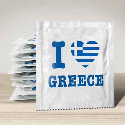 Préservatif: Greece: I love Greece (Greek Flag)