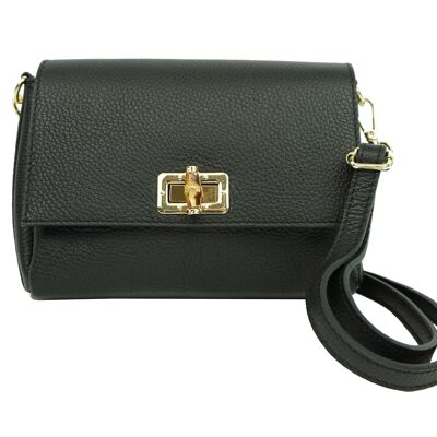 Isadora Leather Shoulder Bag Black