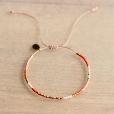 Bracelet Miyuki orange/nude/saumon/plaqué or