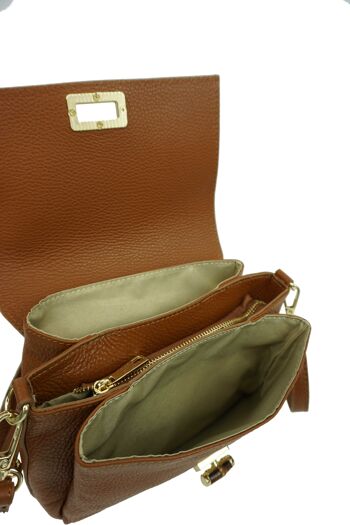 Sac bandoulière en cuir Isadora Camel 4