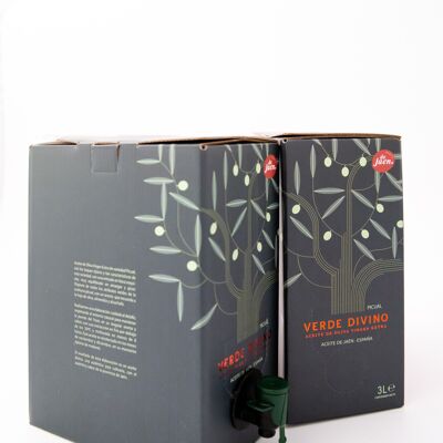 Huile d'Olive Extra Vierge, Variété Picual, Bag in Box 3L, Récolte Précoce 2023/24 Verde Divino