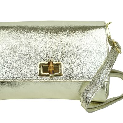 Isadora Leather Shoulder Bag Gold