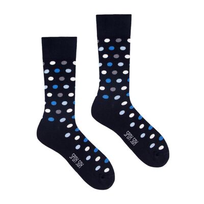 Chaussettes Habillées - Pois Bleu-Azur-Gris-Blanc