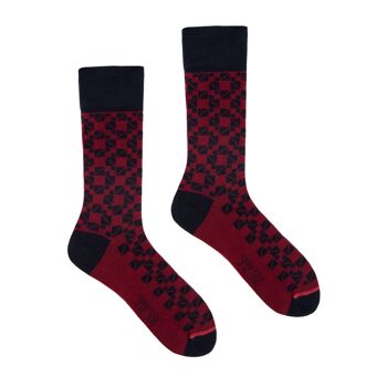 Chaussettes casual - Mosaïque bordeaux 1