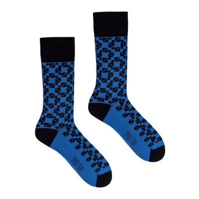 Chaussettes Habillées - Mosaïque Bleu Indigo