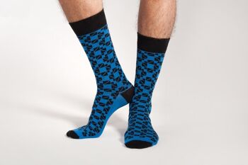 Chaussettes Habillées - Mosaïque Bleu Indigo 2