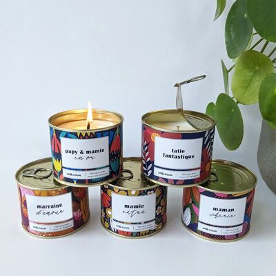 Pack of 30 special family candles: aunt, godmother, grandma, mum... + 3 free tester candles