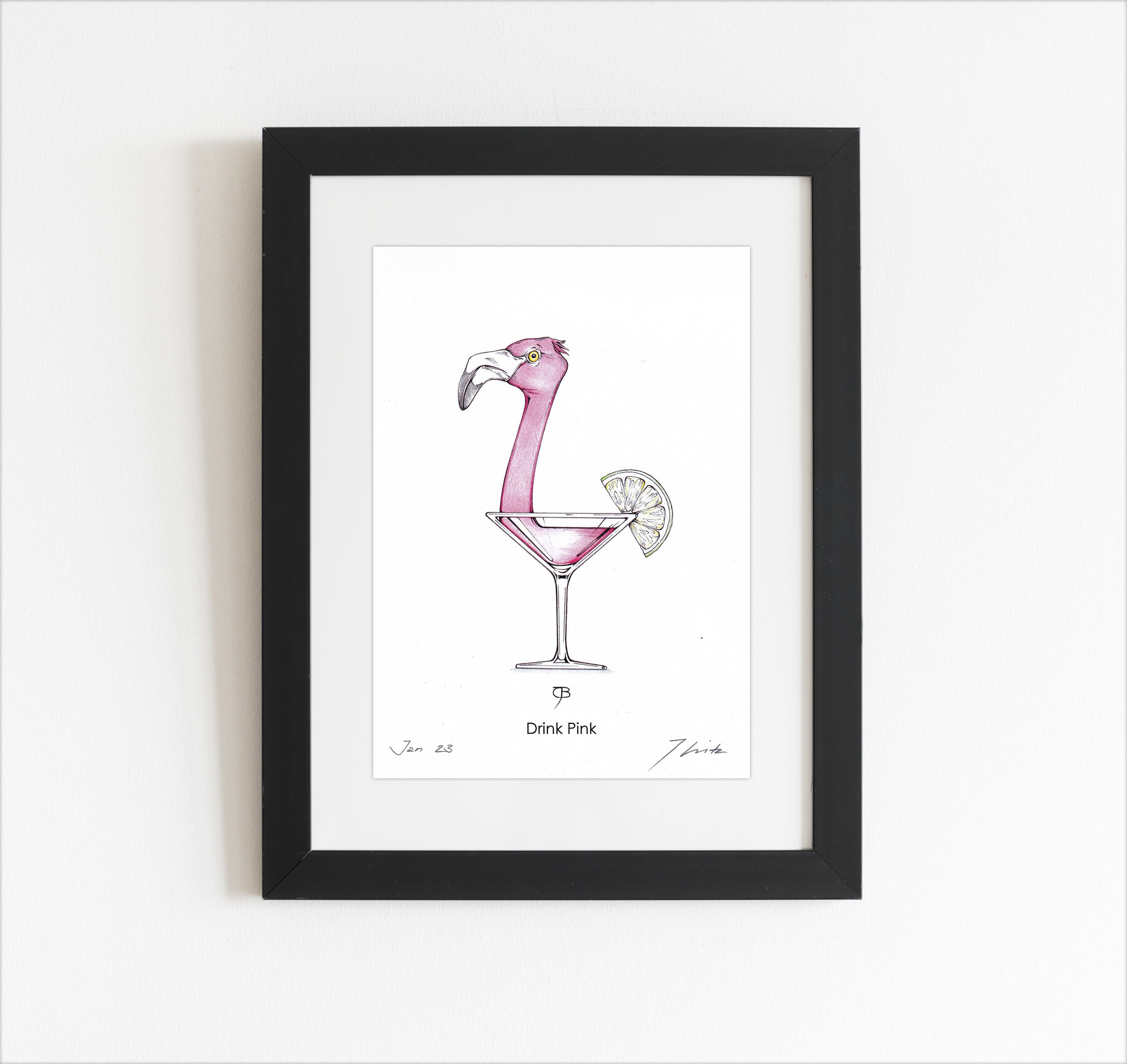 Stampa d'arte - A5, firmata - "Drink Pink"