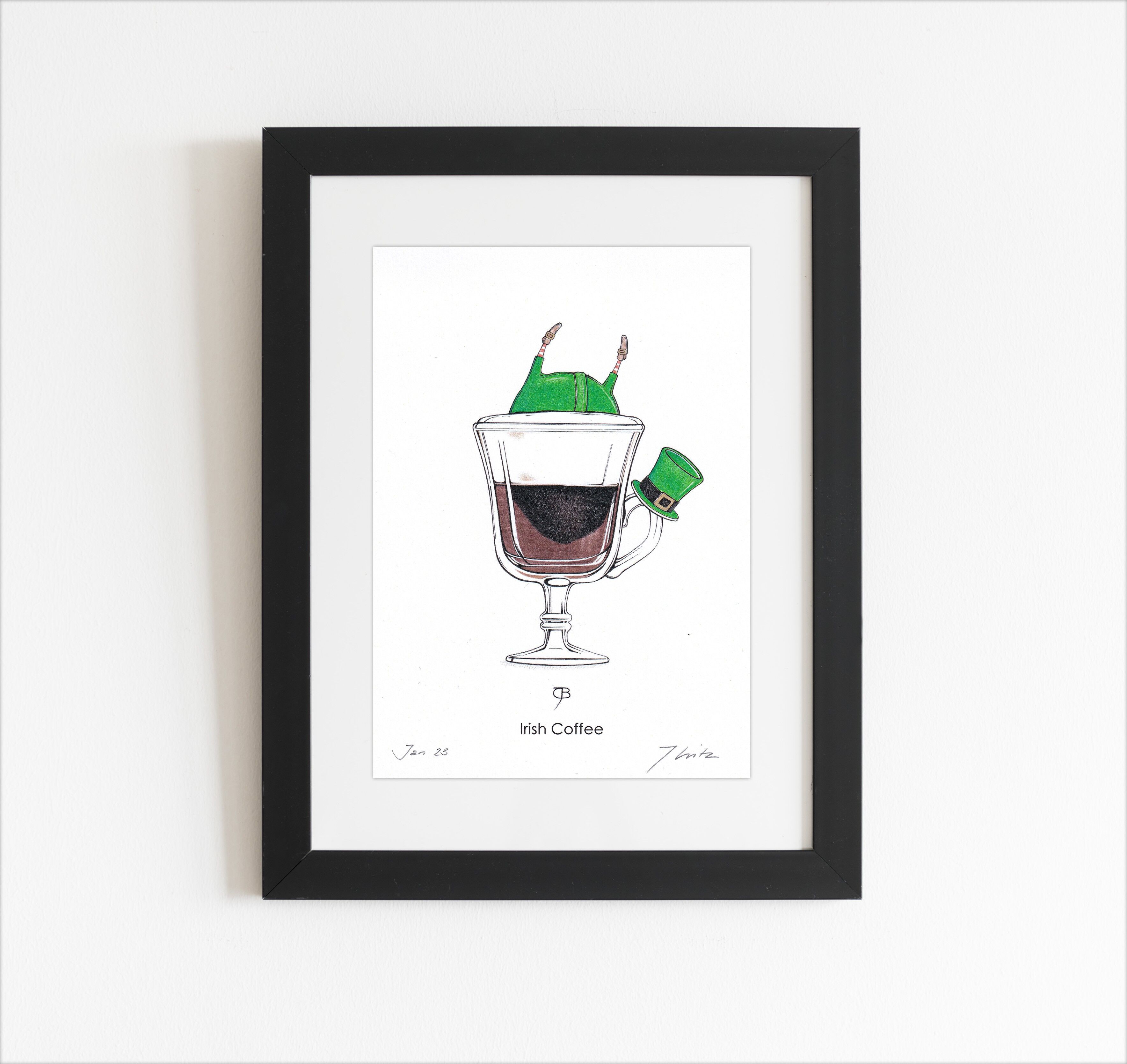 Stampa d'arte - A5, firmata - "Irish Coffee"