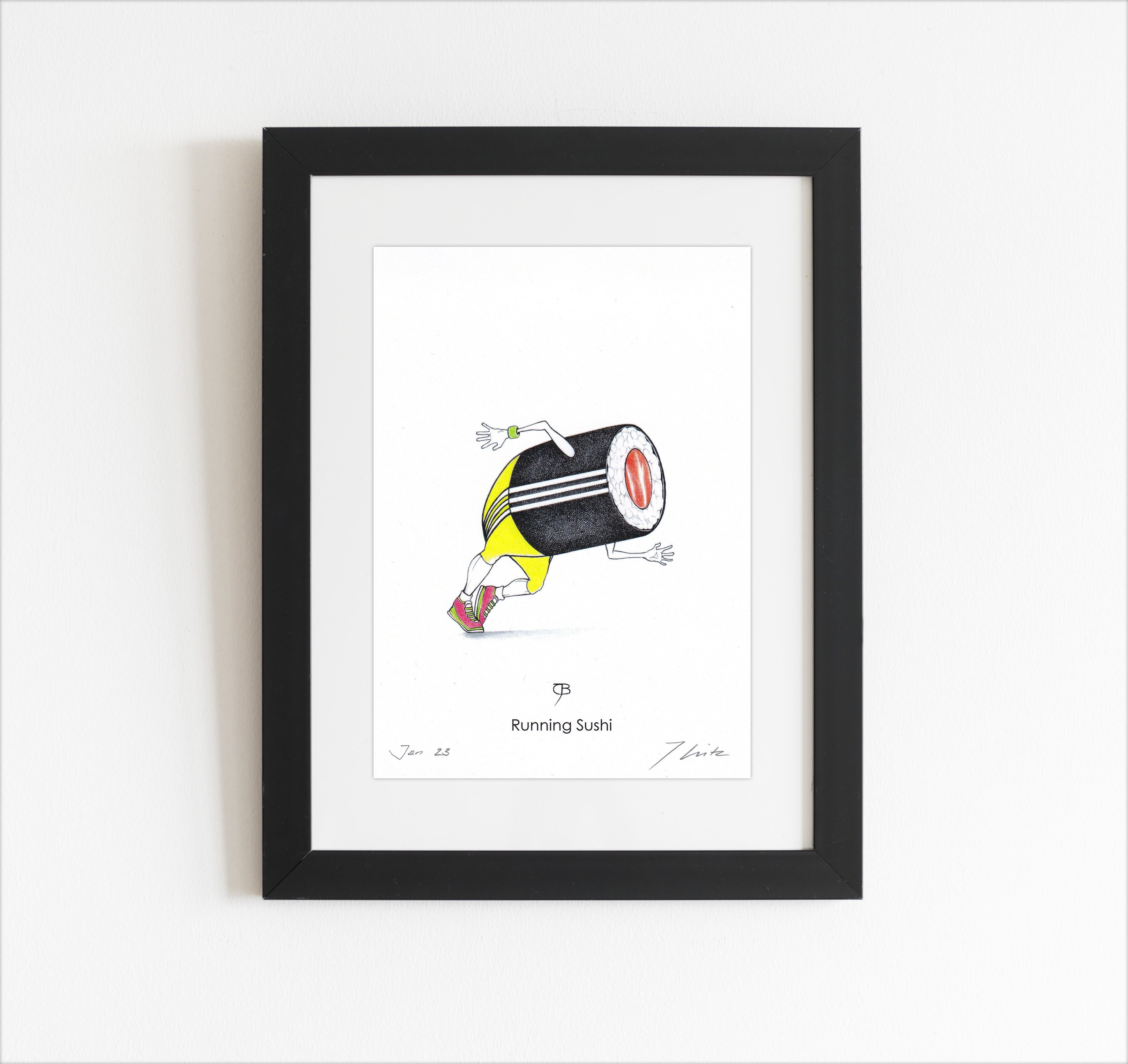 Stampa d'arte - A5, firmata - "Running Sushi"