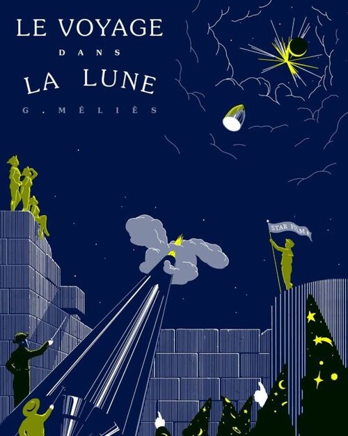 Affiche de film en édition limitée -  Le Voyage dans La lune - Sérigraphie - Plakat