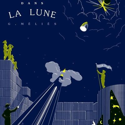 Poster del film in edizione limitata - Un viaggio sulla luna - Serigrafia - Plakat