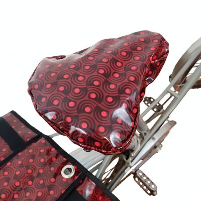 Saddle cover - red & black