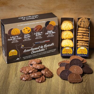 Assortment of chocolate biscuits