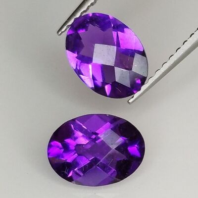 Amethyst im Ovalschliff mit Schachbrettmuster 8x6mm 5St