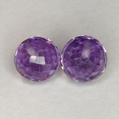 Amethyst round cut faceted semi-drilled 6mm 1pc