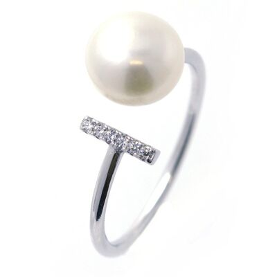 Bague ajustable Perle et Argent 925