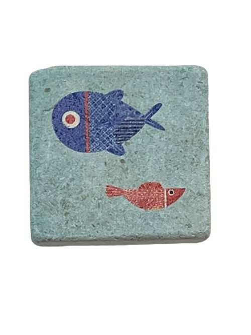 Magnet Minifliese Fisch blau