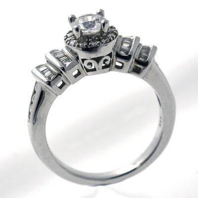 Diamond and 925 silver ring model 2