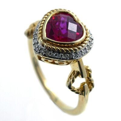 Diamond, Ruby and 925 Silver Ring