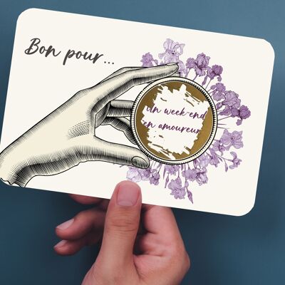 Bon pour...carte à gratter IRIS, fleur de février.