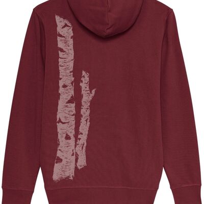 Fairwear Organic Hoodie Zipper Unisex Betulla Tronco Rosso