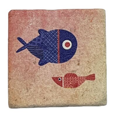 Imán mini azulejo pez rojo