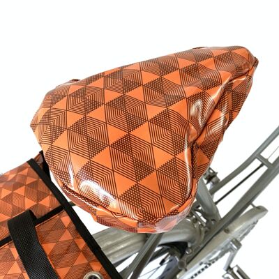 Seat cover - orange & black