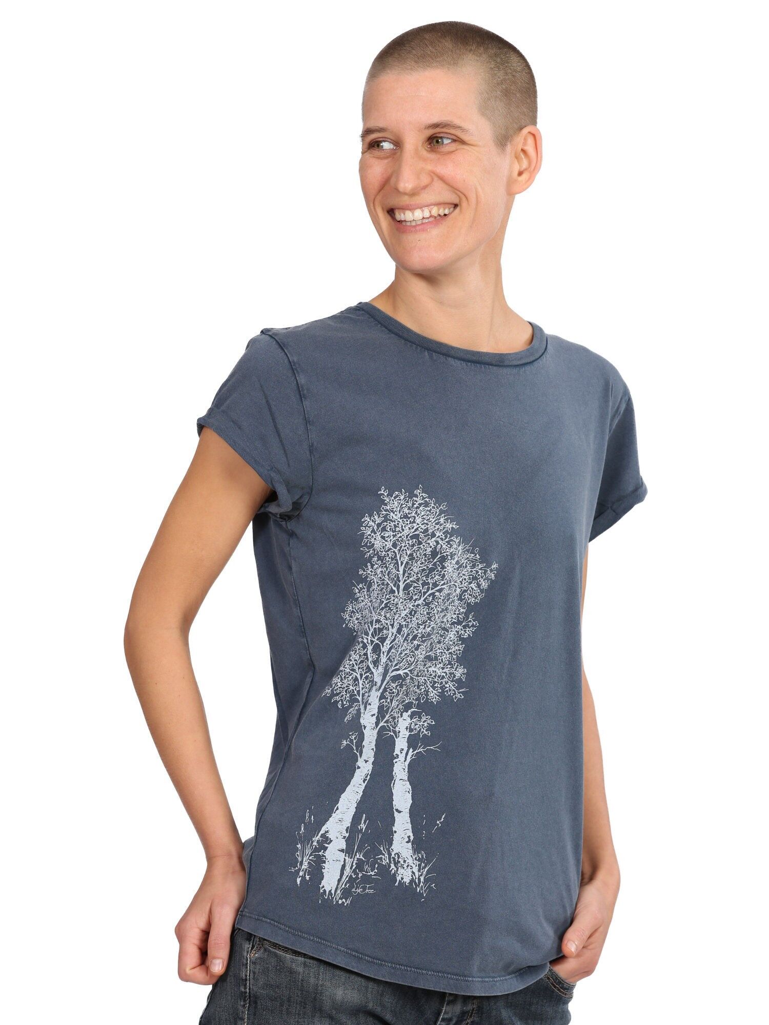 Camicia ecologica Fairwear Donna Stone Washed Blue Birch