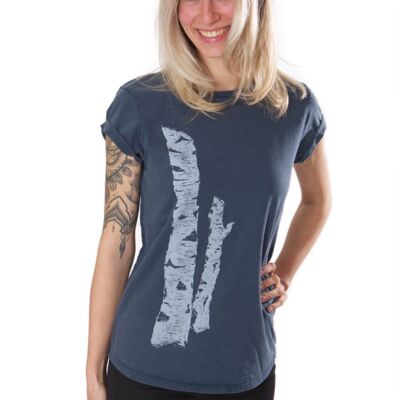 Fairwear Organic Shirt Mujer Stone Washed Blue Birch trunk