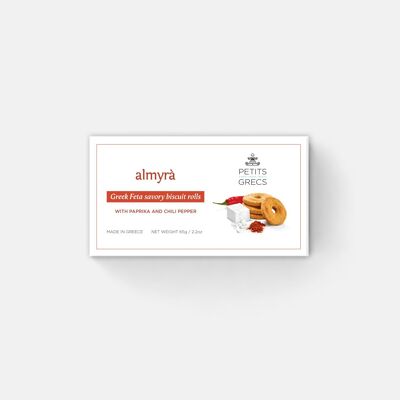 Mini almyra Paprika - Rouleaux de biscuits salés à la féta grecque