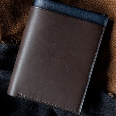 Compact Wallet Alérion Brown / Blue