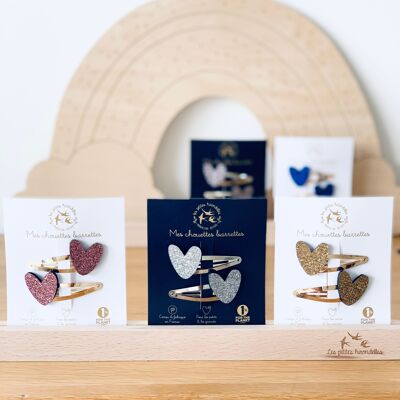 Barrettes doubles - Coeur