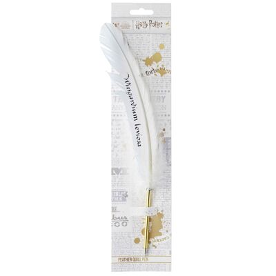 Harry Potter White Feather Pen With Wigardium Leviosa Text
