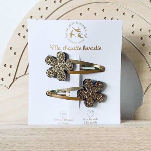 Barrettes doubles - Fleurs