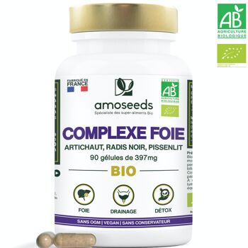 Complexe Foie Bio - Artichaut, Radis Noir, Pissenlit | 90 gélules de 397mg 1