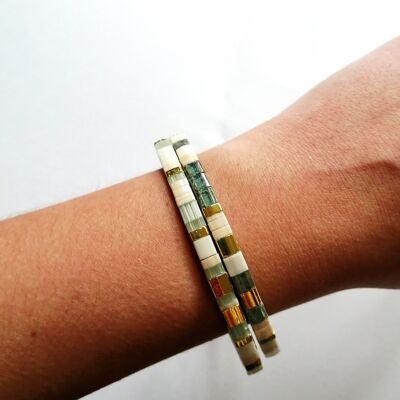 Tila bangle bracelet in Miyuki beads - Spring Freshness Collection