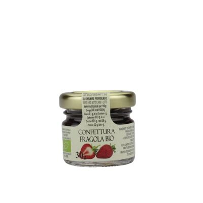 Confiture de fraises bio, 30 gr