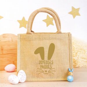 Panier enfant en jute "Tête de lapin de Pâques"