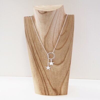 Long double star necklace
