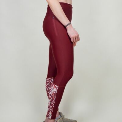 Leggings da corsa da donna bordeaux